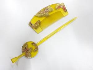 アンティーク　蒔絵　櫛・簪セット